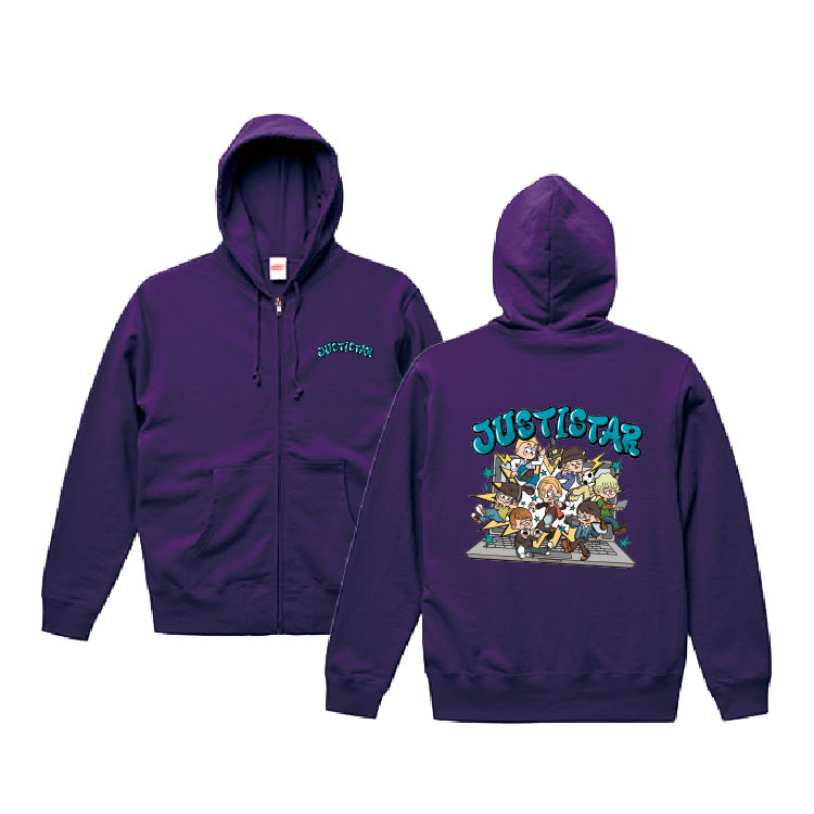 【ジャスティスター】フルジップフーディ(パープル)