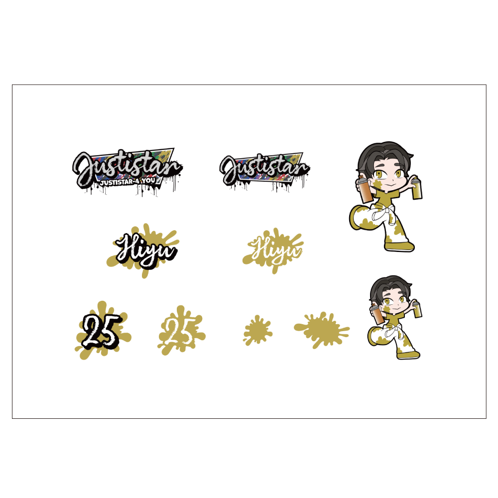 【ジャスティスター】ペイントタトゥーシール