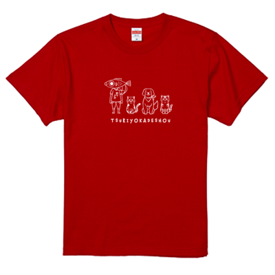 【釣りよかでしょう。】釣りよかくんまりもまるみー勢ぞろいTシャツ(ホワイトロゴ)