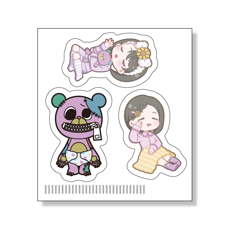 ちびララベアとまーちゃんおーちゃんステッカー