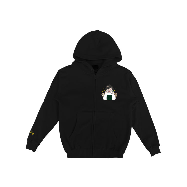 【デカキンイェイぱふジップパーカー(高級海苔おにぎりver.)】おまけ付き(キッズ)