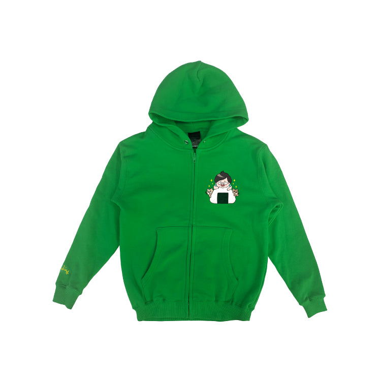 【デカキンイェイぱふジップパーカー(高級海苔おにぎりver.)】おまけ付き(キッズ)