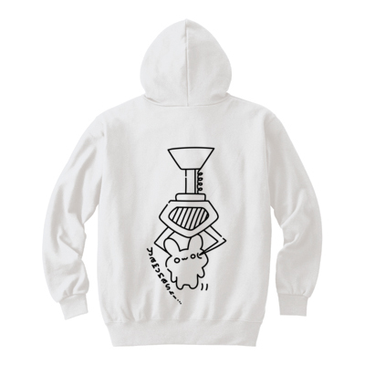 シモカワチャンネル つまみちくわジップパーカー(ホワイト)