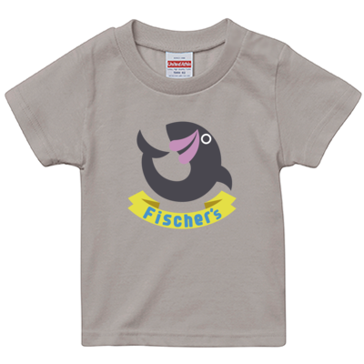 【フィッシャーズ】ロゴキッズTシャツ グレーロゴ(前面)