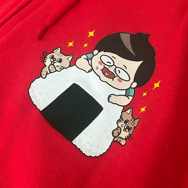 【デカキンイェイぱふジップパーカー(高級海苔おにぎりver.)】おまけ付き(キッズ)