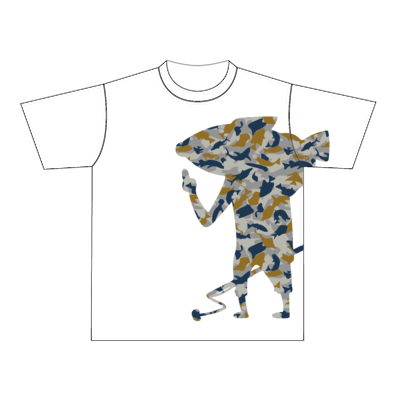 【釣りよかでしょう。】釣りよかくんドライTシャツ(ホワイト)Sサイズ