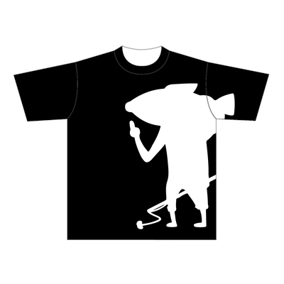 【釣りよかでしょう。】釣りよかくんドライTシャツ(ブラック)Lサイズ