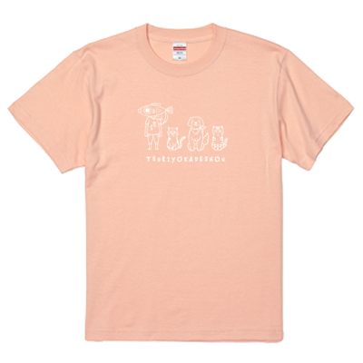 【釣りよかでしょう。】釣りよかくんまりもまるみー勢ぞろいTシャツ(ホワイトロゴ)