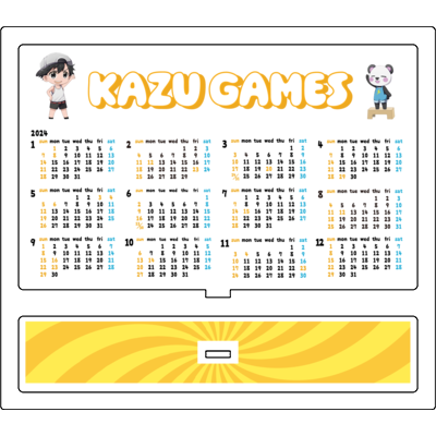 【カズゲームズ】10周年記念 2024年アクスタカレンダー(オレンジ)