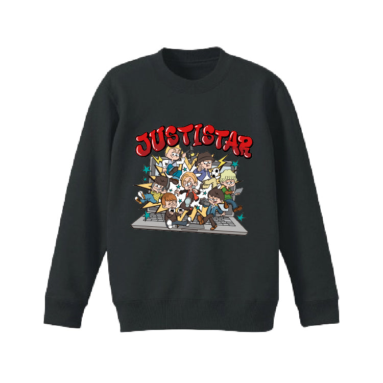 【ジャスティスター】クルーネックスウェット(ブラック)