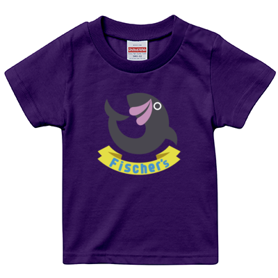 【フィッシャーズ】ロゴキッズTシャツ グレーロゴ(前面)