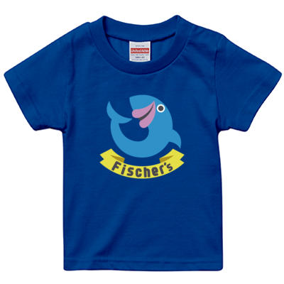 【フィッシャーズ】ロゴキッズTシャツ ブルーロゴ(前面)