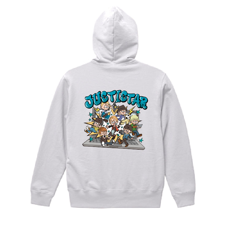 【ジャスティスター】フルジップフーディ(ホワイト)