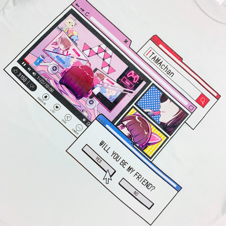 【TAMAchan】ウィンドウ風プリントTシャツ