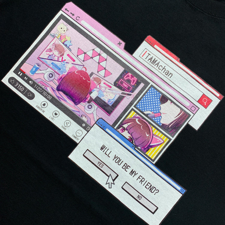 【TAMAchan】ウィンドウ風プリントTシャツ