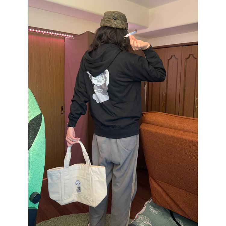 まぐにぃジップパーカー背面付き(ブラック)