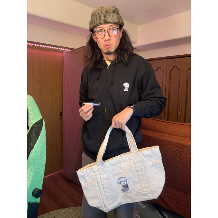 まぐにぃジップパーカー背面付き(ブラック)