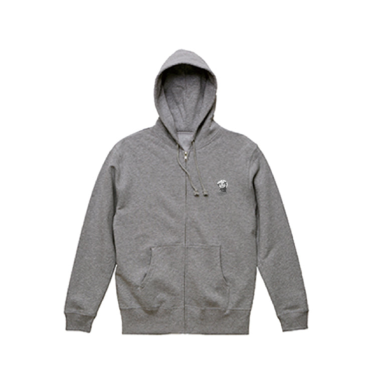 まぐにぃジップパーカー背面付き(グレー)