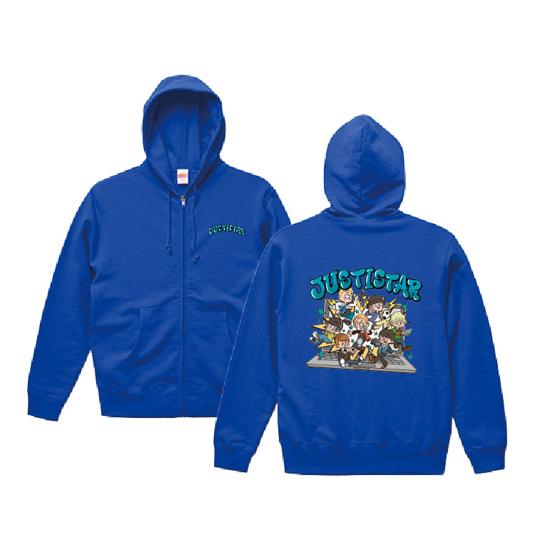 【ジャスティスター】フルジップフーディ(ブルー)