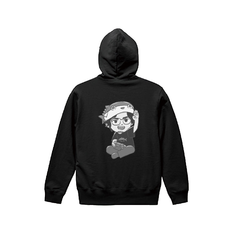 まぐにぃジップパーカー背面付き(ブラック)