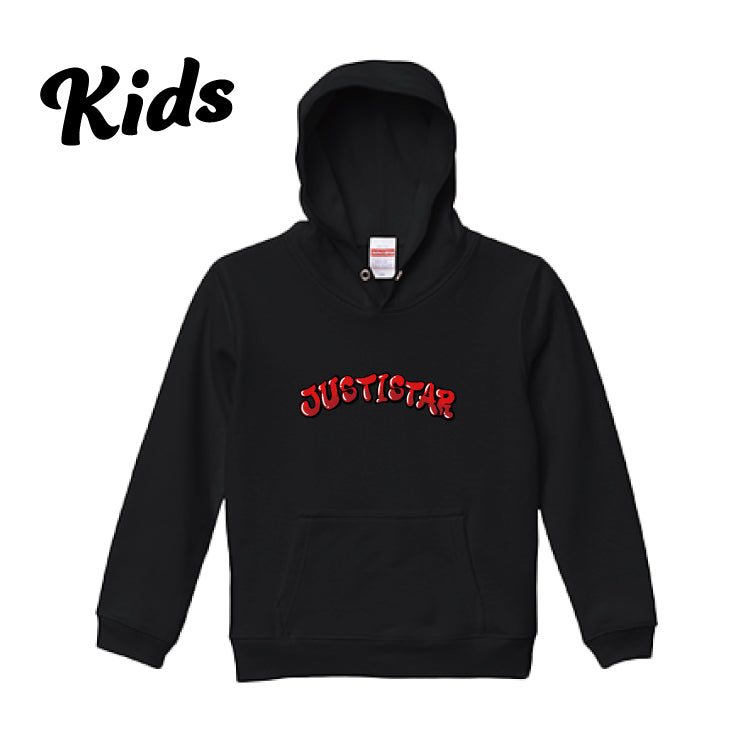 【ジャスティスター】プルオーバーフーディ/キッズ(ブラック)
