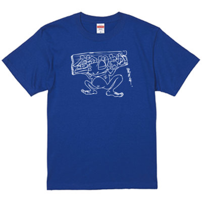 【釣りよかでしょう。】カエルTシャツ(ホワイトイラスト)