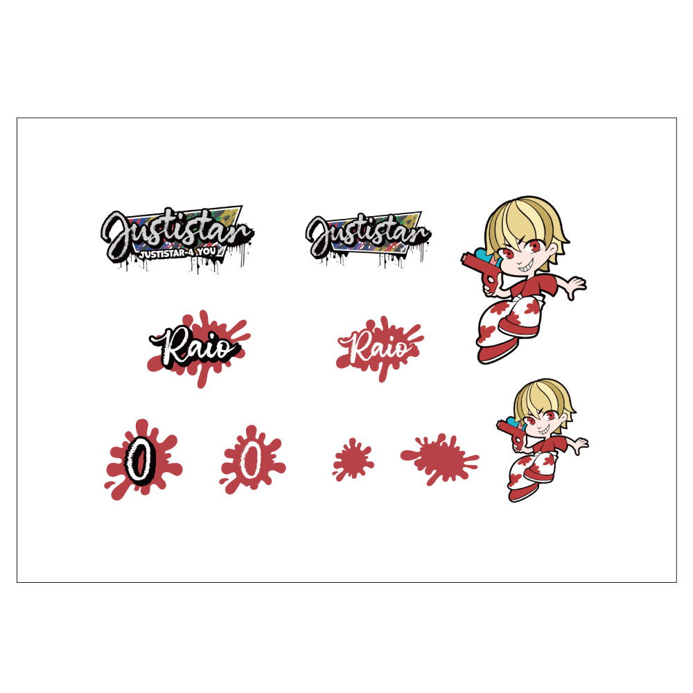 【ジャスティスター】ペイントタトゥーシール