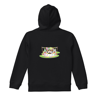 けえ【島育ち】3周年&生誕記念!こだわりパーカー(キッズ)/ ブラック