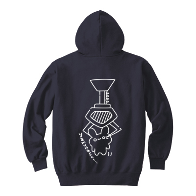 シモカワチャンネル つまみちくわジップパーカー(ネイビー)