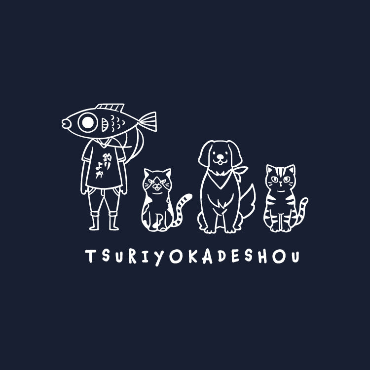 【釣りよかでしょう。】釣りよかくんまりもまるみー勢ぞろいパーカー②(ネイビー)