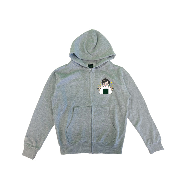 【デカキンイェイぱふジップパーカー(高級海苔おにぎりver.)】おまけ付き(キッズ)