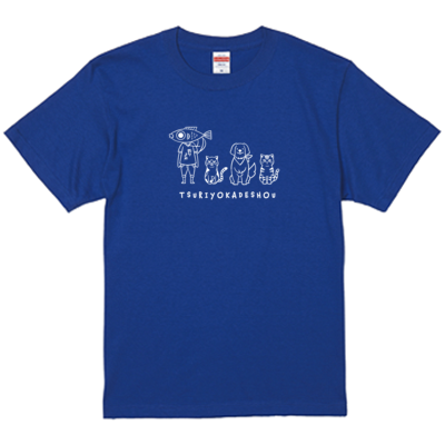 【釣りよかでしょう。】釣りよかくんまりもまるみー勢ぞろいTシャツ(ホワイトロゴ)