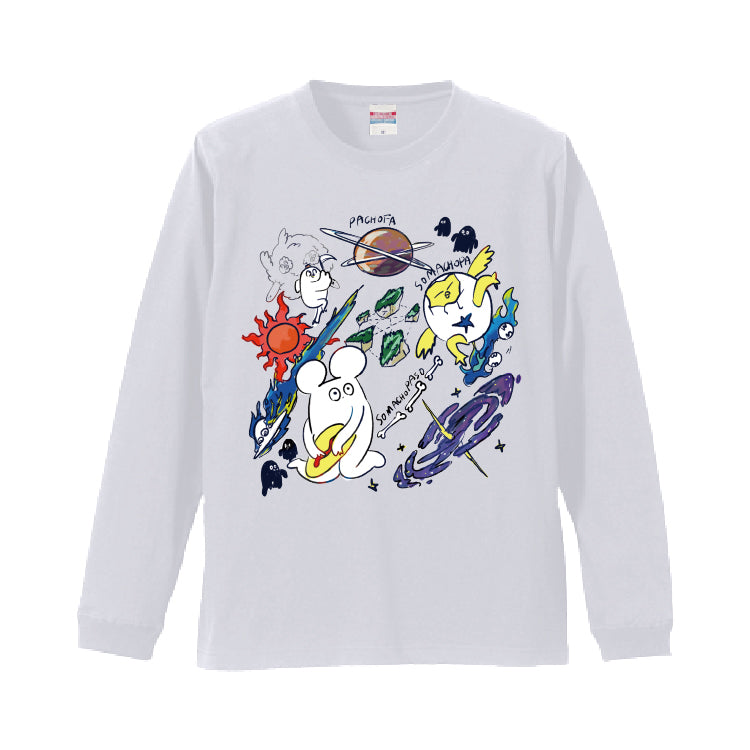 ゲーム10万ダウンロード記念ロングTシャツ(ホワイト)