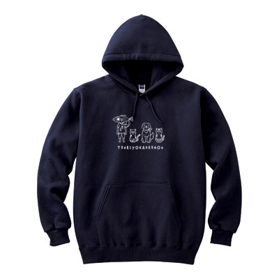 【釣りよかでしょう。】釣りよかくんまりもまるみー勢ぞろいパーカー②(ネイビー)