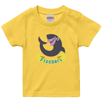 【フィッシャーズ】ロゴキッズTシャツ グレーロゴ(前面)