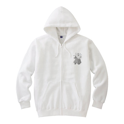 チョビさんのジップアップパーカー(ホワイト)