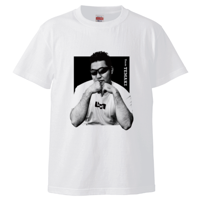 【TeamTEMAKI】 物思いに耽るTEMAKI Tシャツ(ホワイト/ブラック)
