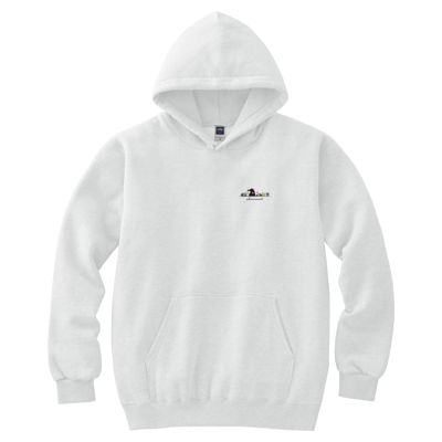 【はまちこちゃんねる】キッズフーデッドパーカー◇ゴリラを添えて◇(ホワイト)