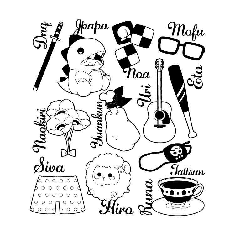 【カラフルピーチ】Tシャツ2023(メンバーモチーフ Ver.)B ホワイト