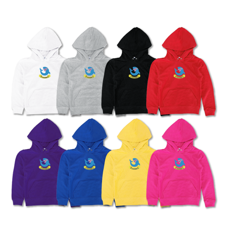 【フィッシャーズ】ロゴキッズパーカー ブルーロゴ(前面)