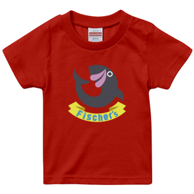 【フィッシャーズ】ロゴキッズTシャツ グレーロゴ(前面)