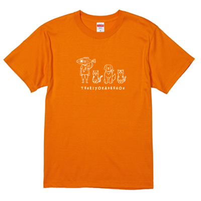 【釣りよかでしょう。】釣りよかくんまりもまるみー勢ぞろいTシャツ(ホワイトロゴ)