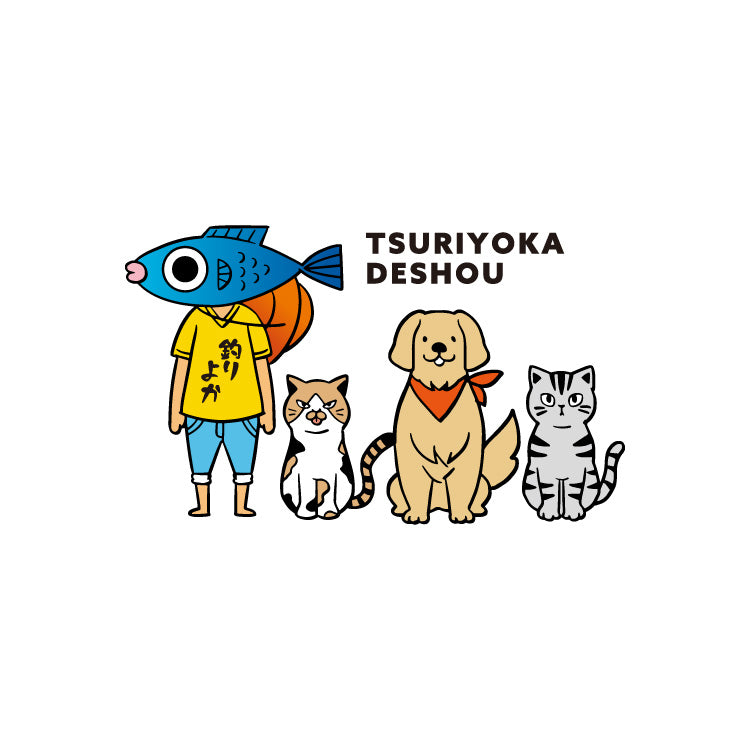 【釣りよかでしょう。】釣りよかくんまりもまるみー勢ぞろいパーカー①(ホワイト)