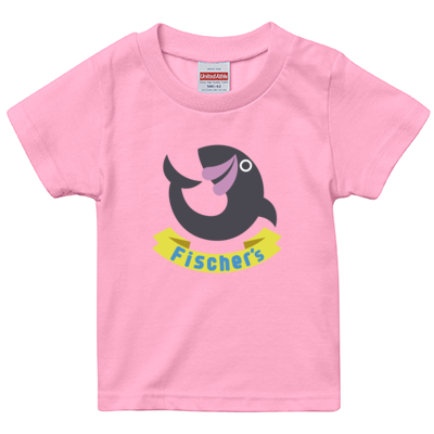 【フィッシャーズ】ロゴキッズTシャツ グレーロゴ(前面)