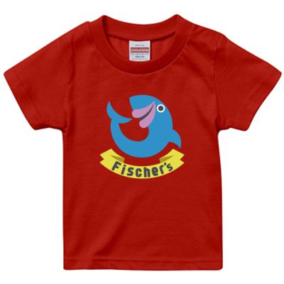 【フィッシャーズ】ロゴキッズTシャツ ブルーロゴ(前面)