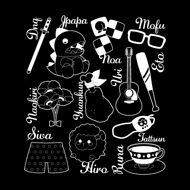 【カラフルピーチ】Tシャツ2023(メンバーモチーフ Ver.)B ブラック