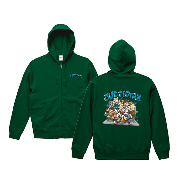 【ジャスティスター】フルジップフーディ(グリーン)