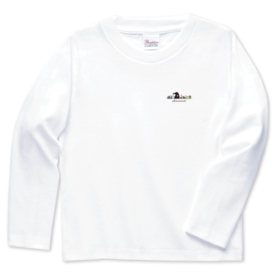 【はまちこちゃんねる】キッズロンT◇ゴリラを添えて◇(ホワイト)