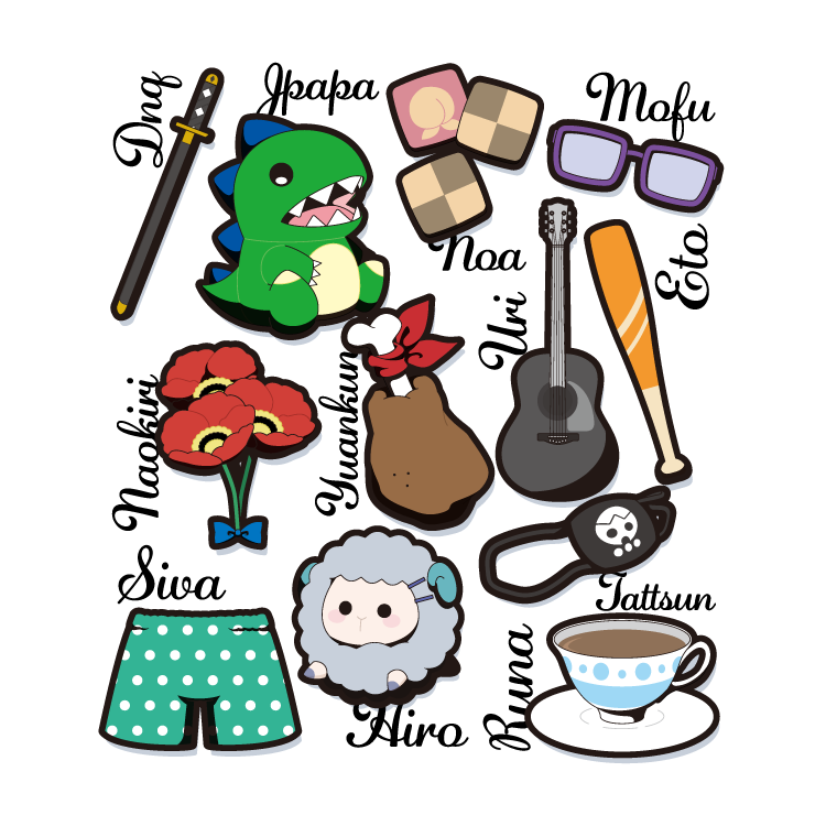 【カラフルピーチ】キッズTシャツ2023(メンバーモチーフ Ver.)A ホワイト