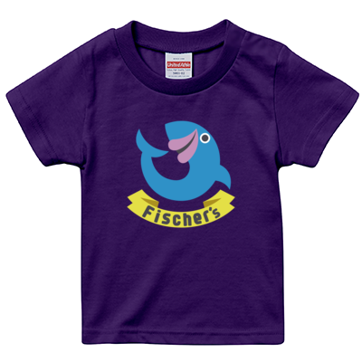 【フィッシャーズ】ロゴキッズTシャツ ブルーロゴ(前面)
